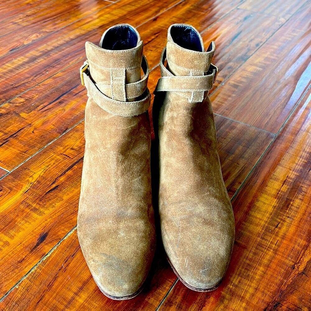 Saint Laurent Paris Blake Jodhpur brown suede ankle boho western cowgirl Boots - Picture 4 of 14